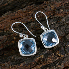 Chloe Blue Slim Solitaire Dangle Earring