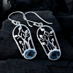 Penelope Blue Dainty Solitaire Dangle Earring