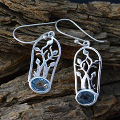 Penelope Blue Dainty Solitaire Dangle Earring