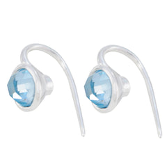 Andrea Blue Whisper thin Solitaire Stud Earring Blue topaz Blue Stud