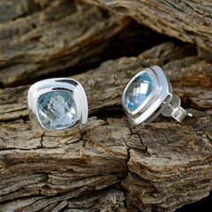 Ángeles Blue Dainty Solitaire Stud Earring