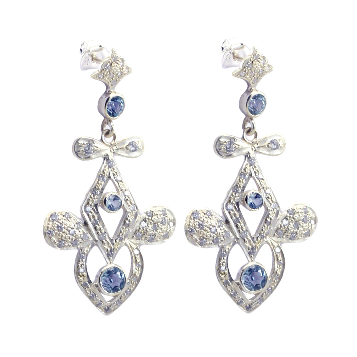 Liyana Blue Tiny multiple Stud Earring Blue topaz Blue Stud