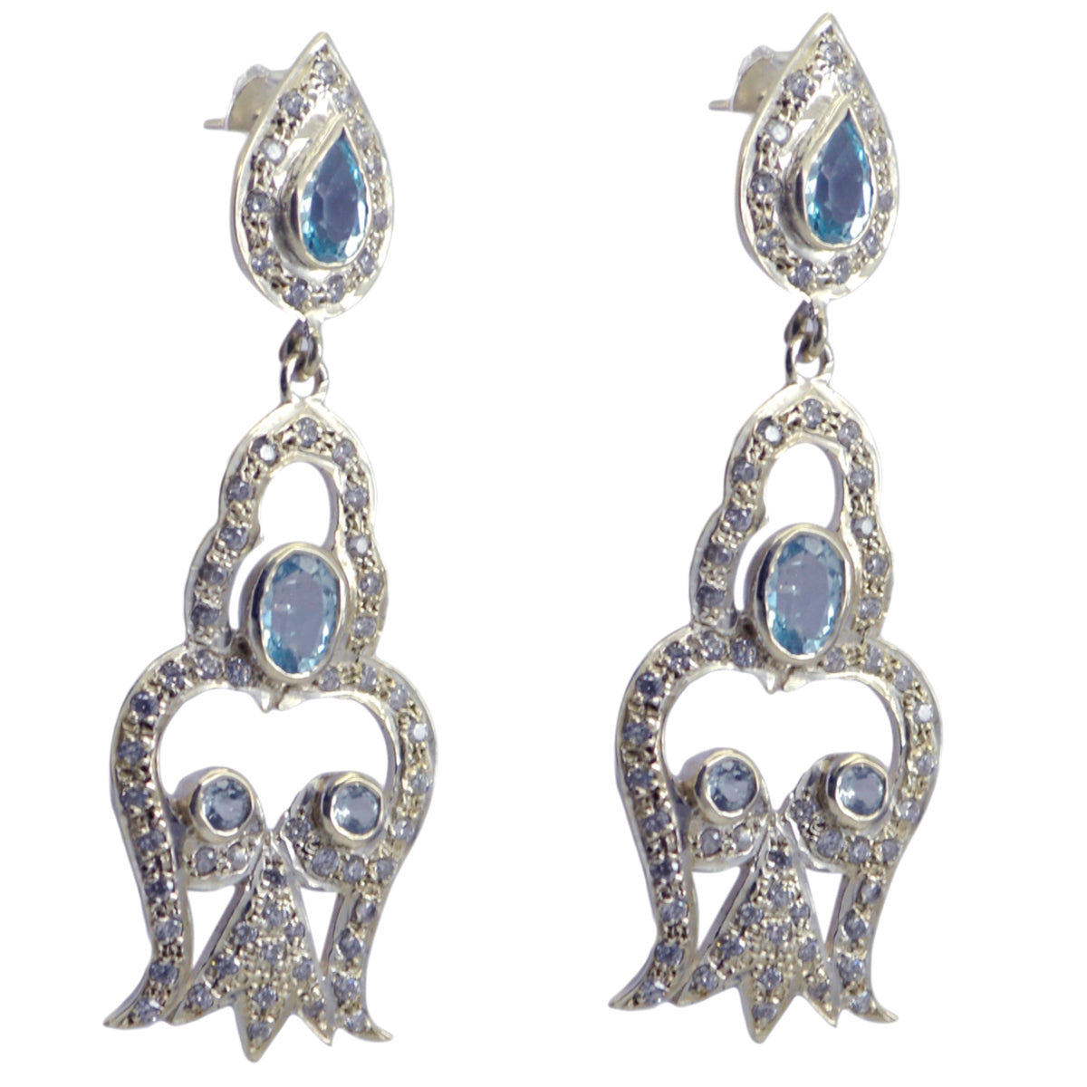 Dewi Blue Edgy multiple Stud Earring