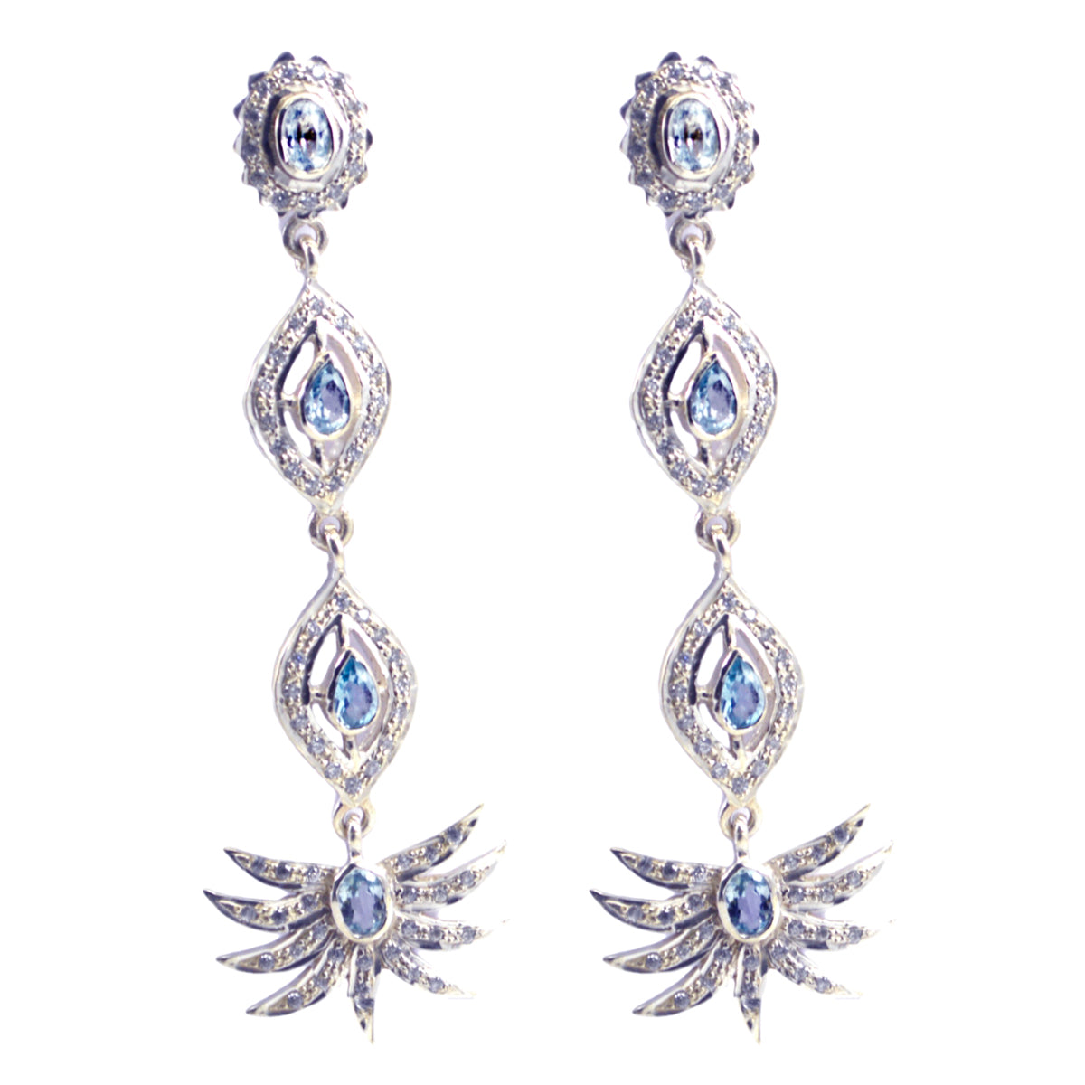 Kristine Blue Chunky multiple Stud Earring