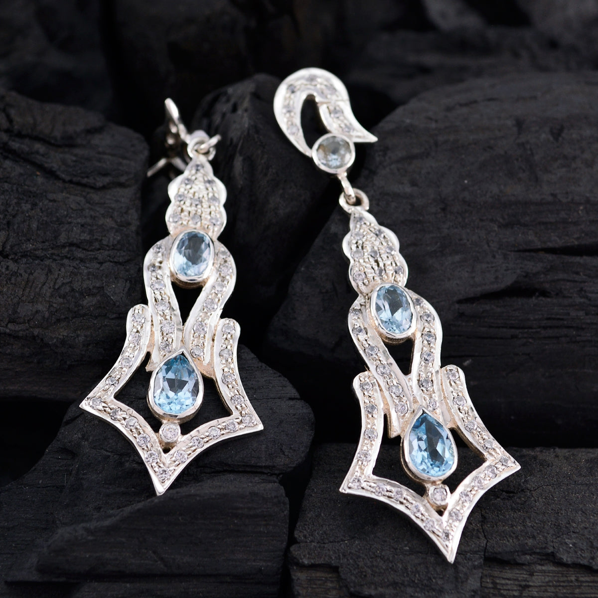 Lakshmi Blue Edgy multiple Stud Earring