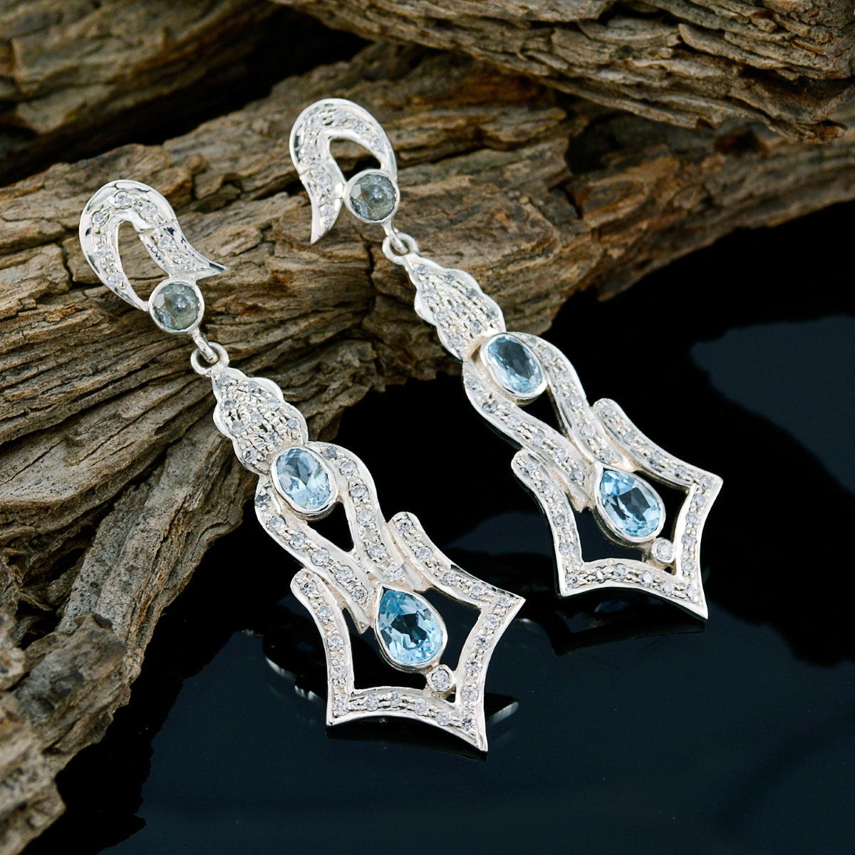 Lakshmi Blue Edgy multiple Stud Earring