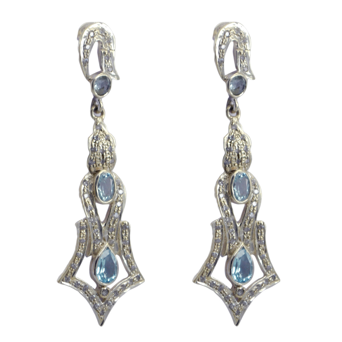 Lakshmi Blue Edgy multiple Stud Earring