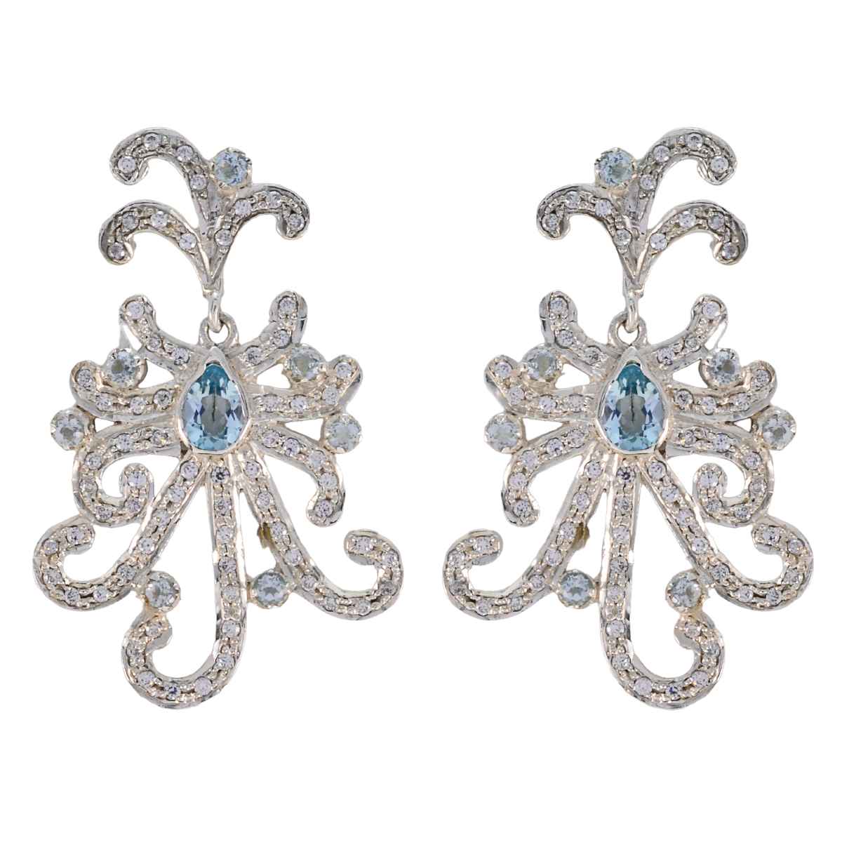 Liyana Blue Edgy multiple Stud Earring Blue Topaz Blue Stud