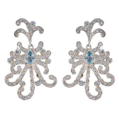 Liyana Blue Edgy multiple Stud Earring Blue Topaz Blue Stud