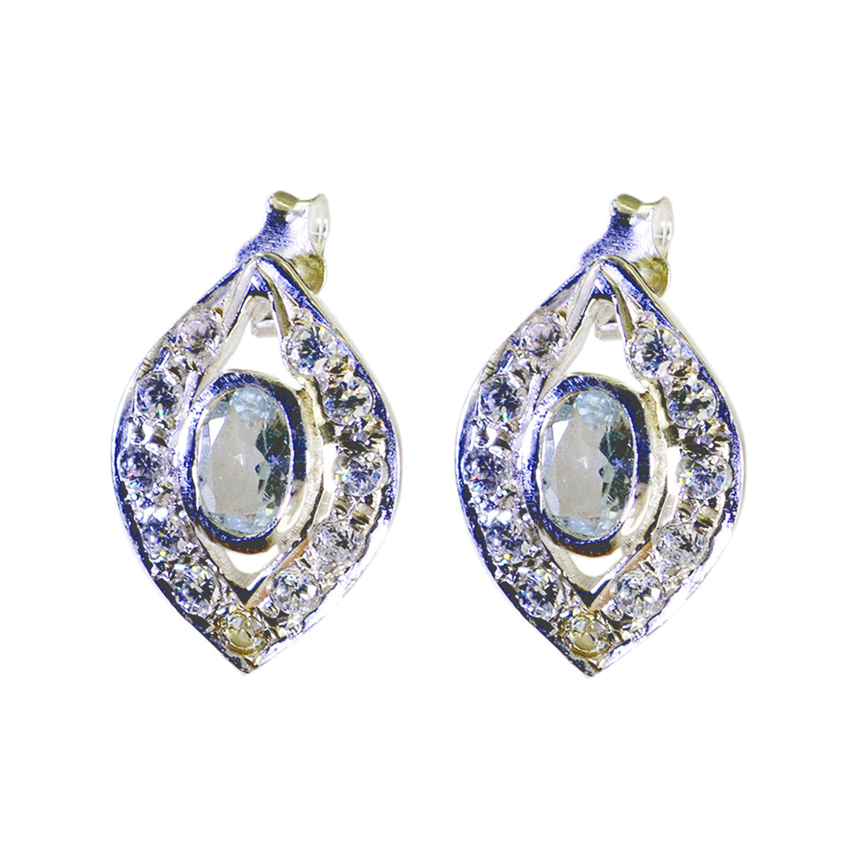 Xiu Blue Dainty multiple Stud Earring Blue Topaz Blue Stud