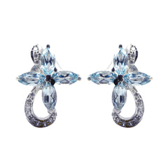 Yan Blue Dainty multiple Stud Earring Blue Topaz Blue Stud