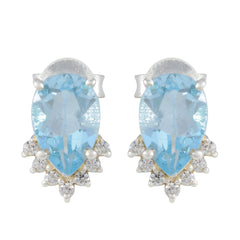 Ying Blue Delicate multiple Stud Earring Blue Topaz Blue Stud