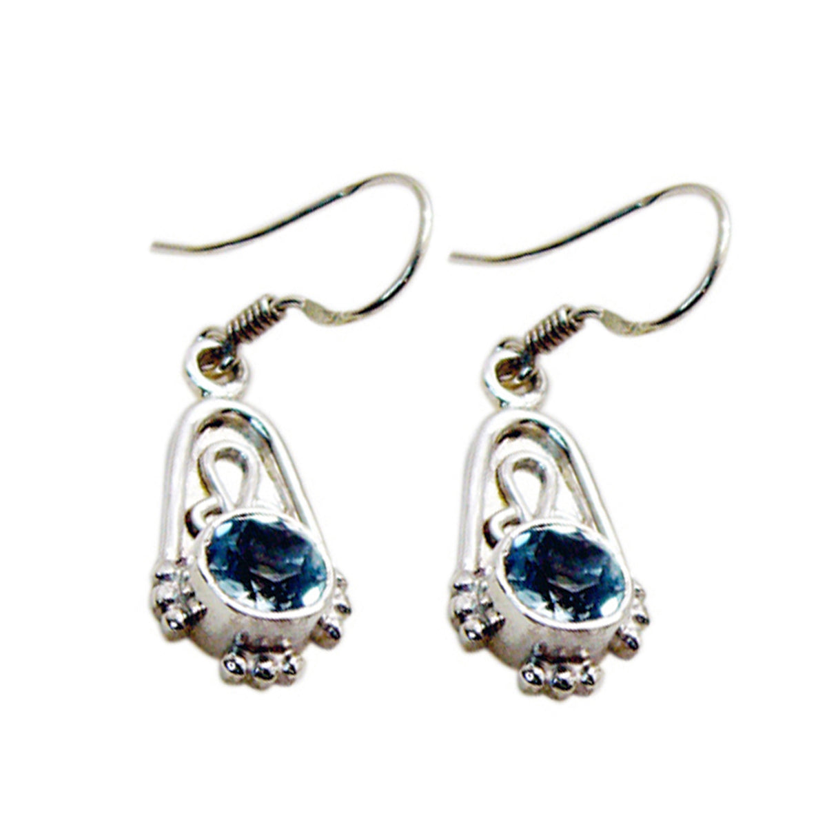Camila Blue Dainty multiple Dangle Earring Blue Topaz Blue Dangle
