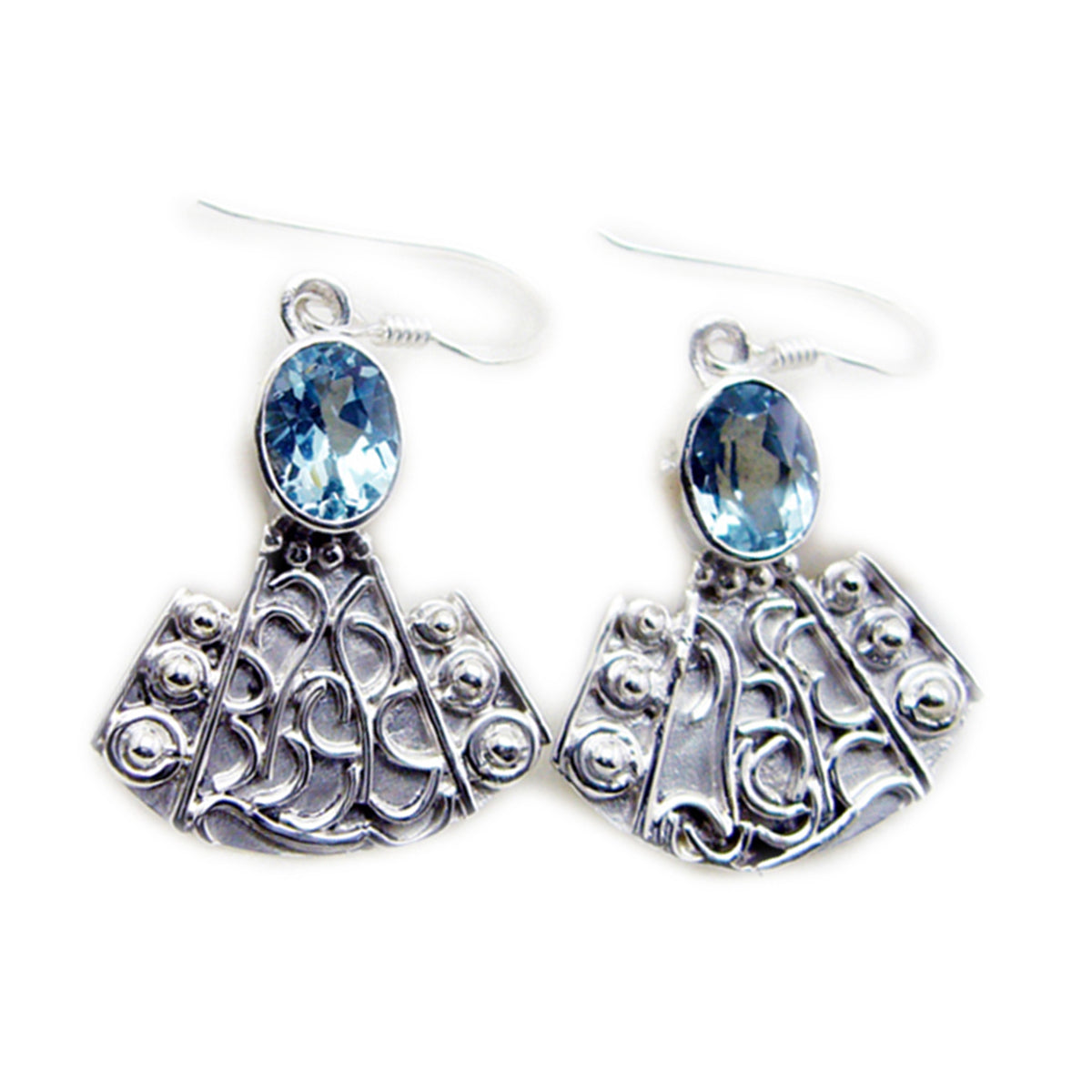 Carolina Blue Dainty multiple Dangle Earring Blue Topaz Blue Dangle