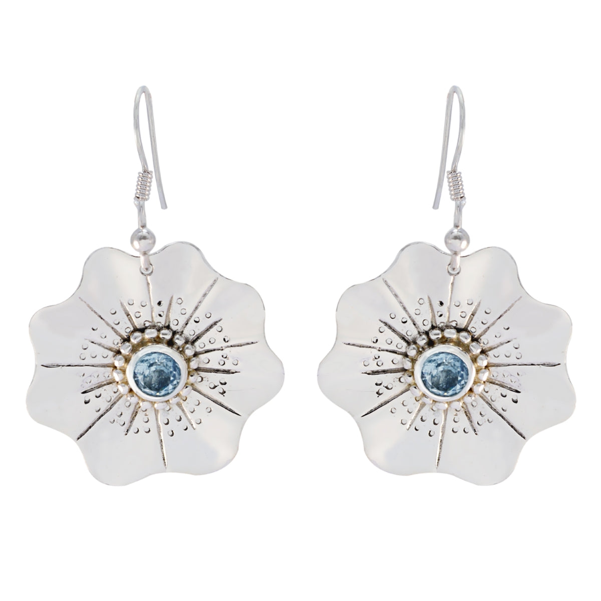 Abigail Blue Essential Solitaire Dangle Earring Blue topaz Blue Dangle