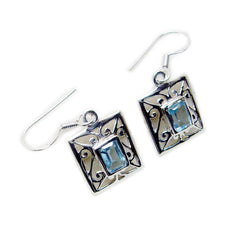 Cecilia Blue Tiny Solitaire Dangle Earring