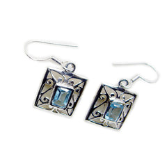 Cecilia Blue Tiny Solitaire Dangle Earring