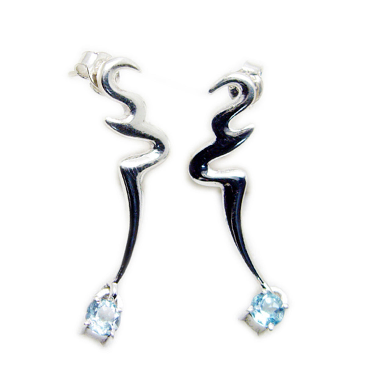 Constanza Blue Dainty Solitaire Dangle Earring Blue Topaz Blue Dangle