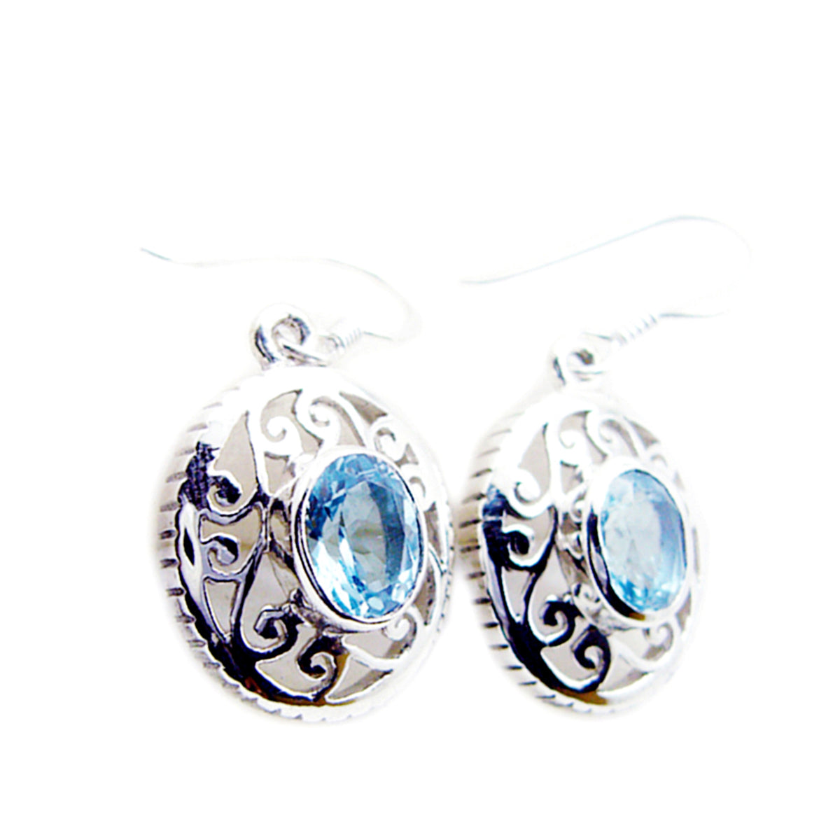 Zoey Blue Classic Solitaire Dangle Earring Blue topaz Blue Dangle