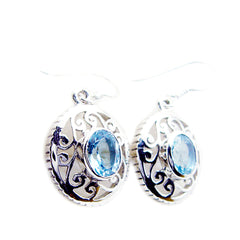 Zoey Blue Classic Solitaire Dangle Earring Blue topaz Blue Dangle
