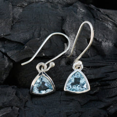 Aria Blue Dainty Solitaire Dangle Earring