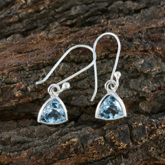 Aria Blue Dainty Solitaire Dangle Earring