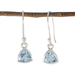 Aria Blue Dainty Solitaire Dangle Earring Blue Topaz Blue Dangle