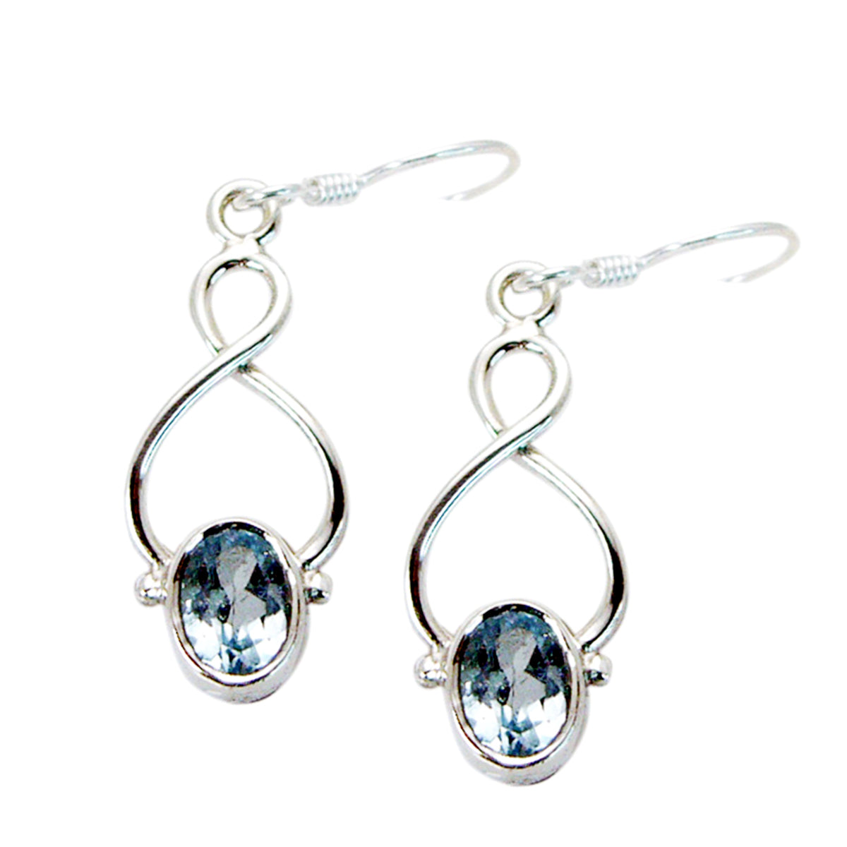 Dayana Blue Elegant Solitaire Dangle Earring Blue Topaz Blue Dangle