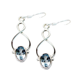Dayana Blue Elegant Solitaire Dangle Earring Blue Topaz Blue Dangle