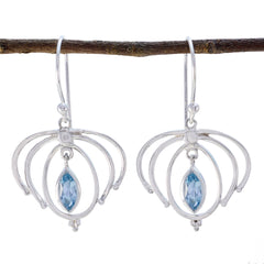 Giulia Blue Featherlight Solitaire Dangle Earring Blue topaz Blue Dangle