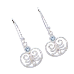Elena Blue Delicate Solitaire Dangle Earring