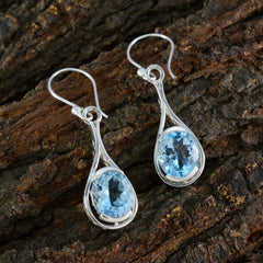 Bianca Blue Slim Solitaire Dangle Earring