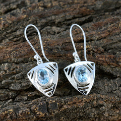 Fernanda Blue Tiny Solitaire Dangle Earring