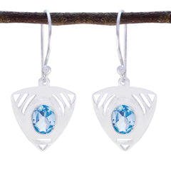 Fernanda Blue Tiny Solitaire Dangle Earring