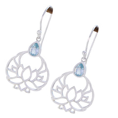 Li Lee Blue Featherlight Solitaire Dangle Earring