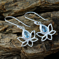 Mei Blue Dainty Solitaire Dangle Earring
