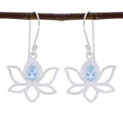 Mei Blue Dainty Solitaire Dangle Earring Blue topaz Blue Dangle