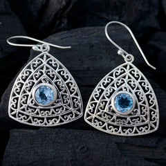 Gabriela Blue Eye catching Solitaire Dangle Earring