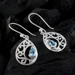 Isadora Blue Featherlight Solitaire Dangle Earring
