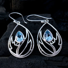 Joaquina Blue Dainty Solitaire Dangle Earring