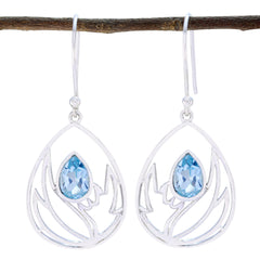 Joaquina Blue Dainty Solitaire Dangle Earring Blue Topaz Blue Dangle