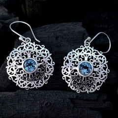 Mathilde Blue Tiny Solitaire Dangle Earring