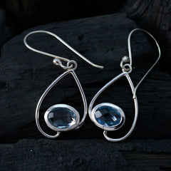 Julieta Blue Delicate Solitaire Dangle Earring