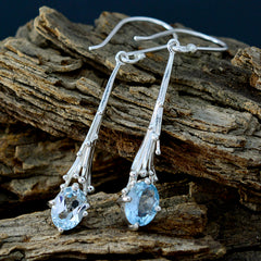 Eliza Blue Whisper thin Solitaire Dangle Earring