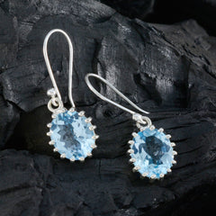 Laura Blue Tiny Solitaire Dangle Earring