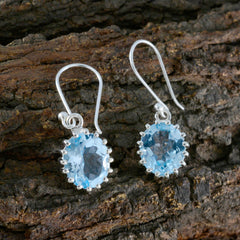 Laura Blue Tiny Solitaire Dangle Earring