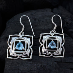 Lorena Blue Tiny Solitaire Dangle Earring