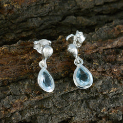 Zoe Blue Delicate Solitaire Stud Earring