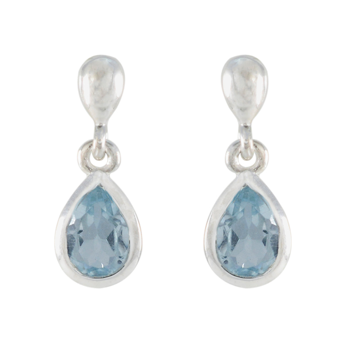 Zoe Blue Delicate Solitaire Stud Earring Blue Topaz Blue Stud