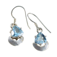 Eun ji Blue Slim Solitaire Dangle Earring Blue Topaz Blue Dangle